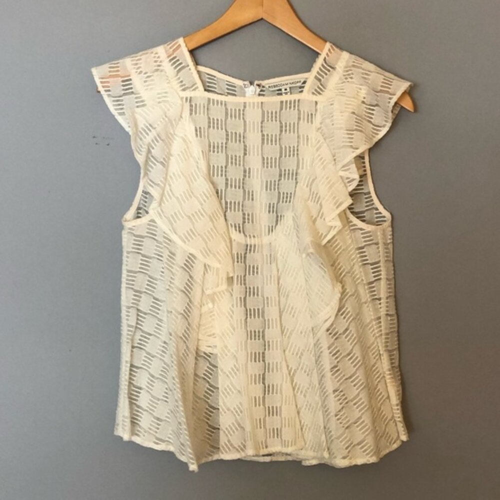 Rebecca Minkoff white ruffle top